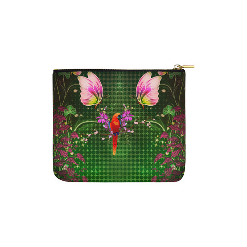 Wonderful tropical design with parrot Carry-All Pouch 6''x5''