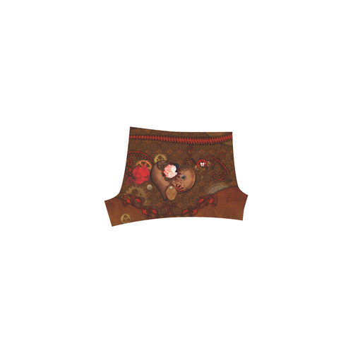 Steampunk heart with roses, valentines Briseis Skinny Shorts (Model L04)