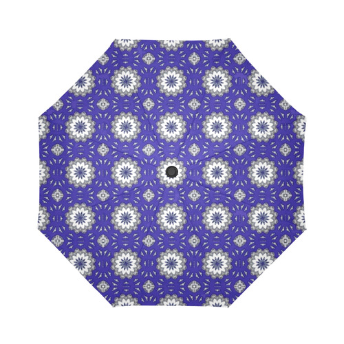Blue Geometric Auto-Foldable Umbrella (Model U04)