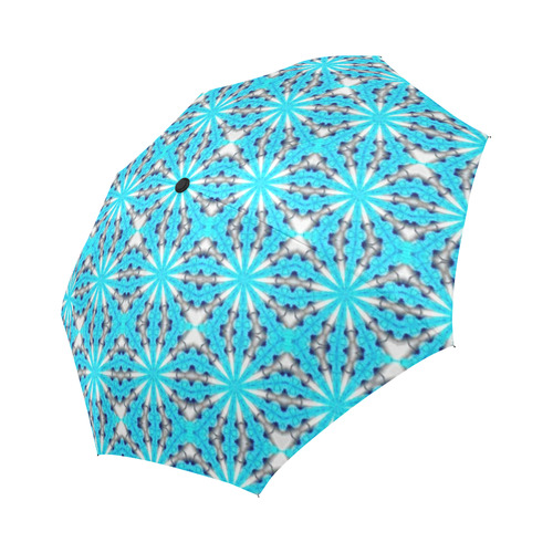 Bright Blue Star Auto-Foldable Umbrella (Model U04)