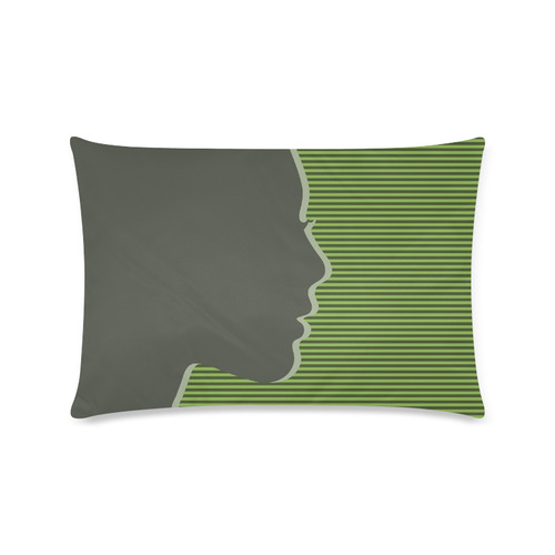 Green Silhouette Custom Zippered Pillow Case 16"x24"(Twin Sides)