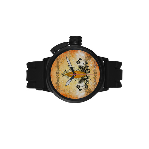 Surfboard with turtles and flowers Men's Sports Watch(Model 309)