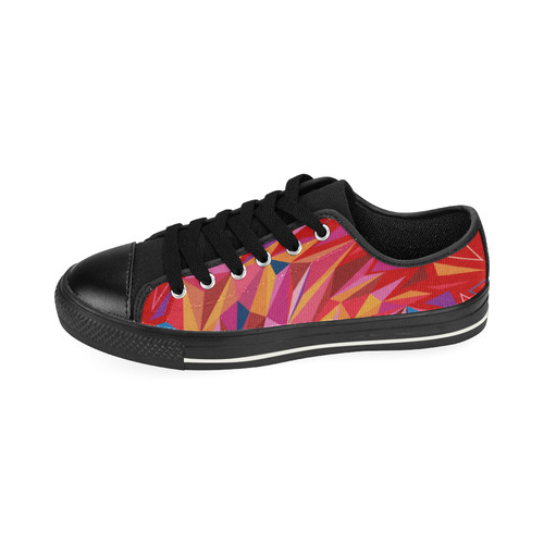 polygon geometric pattern Low Top Canvas Shoes for Kid (Model 018)