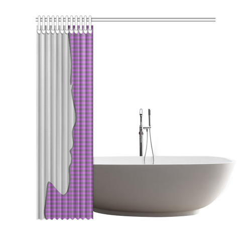 Silhouette on Purple Stripes Shower Curtain 72"x72"