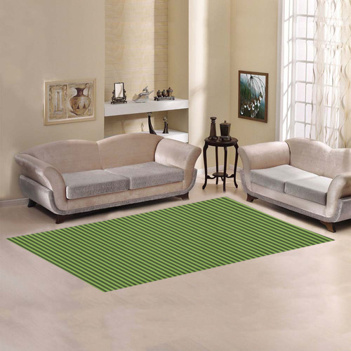 Greenery Stripes Area Rug 7'x3'3''