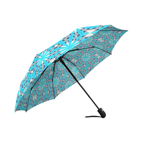 Bright Blue Star Auto-Foldable Umbrella (Model U04)