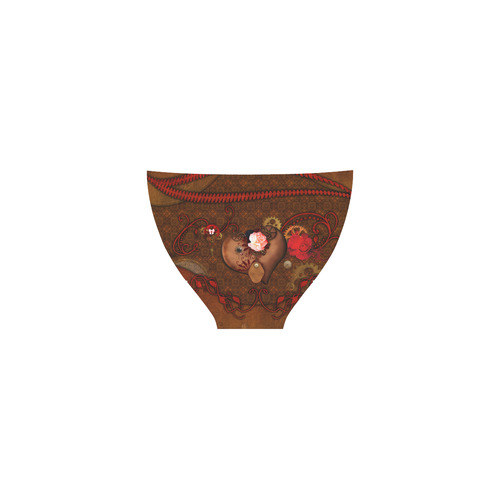 Steampunk heart with roses, valentines Custom Bikini Swimsuit (Model S01)