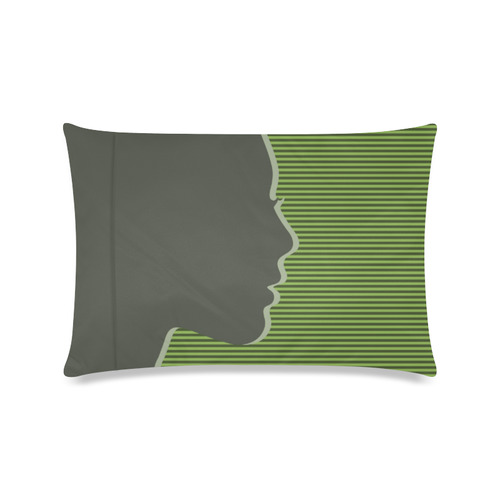 Green Silhouette Custom Zippered Pillow Case 16"x24"(Twin Sides)