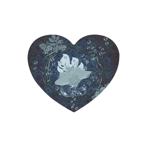 Sport surfboard and flowers Heart-shaped Mousepad