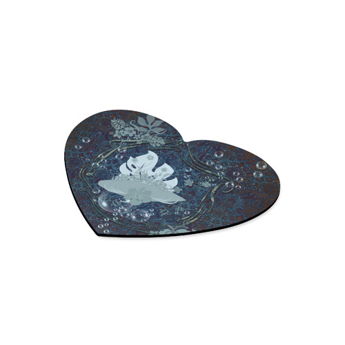 Sport surfboard and flowers Heart-shaped Mousepad