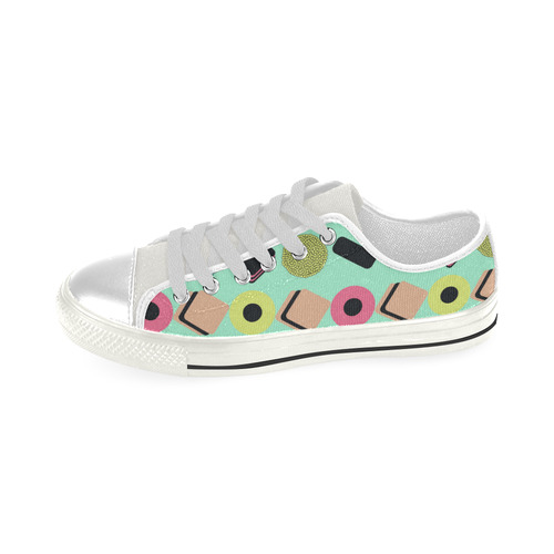 Liquorice Candy Mix Low Top Canvas Shoes for Kid (Model 018)