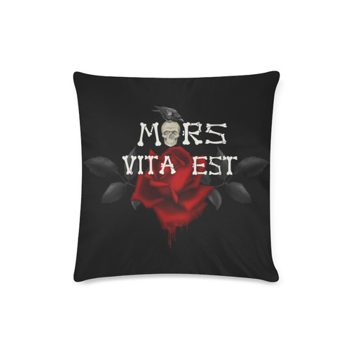 Gothic Skull With Rose and Raven Custom Zippered Pillow Case 16"x16"(Twin Sides)