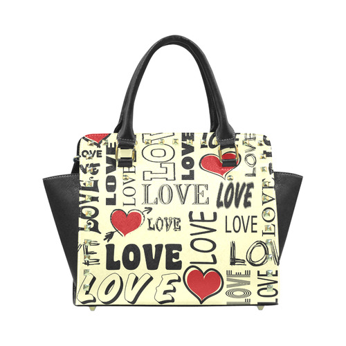 Love text design Rivet Shoulder Handbag (Model 1645)