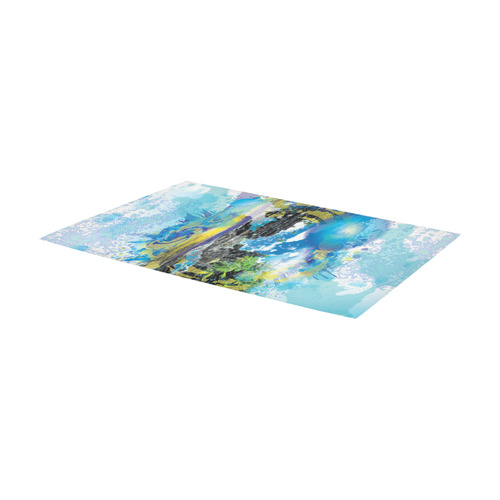 Nan Madol Pacific Island Seascape Abstract Area Rug 7'x3'3''