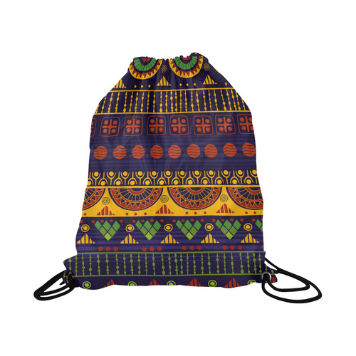 African Tribal Pattern Large Drawstring Bag Model 1604 (Twin Sides)  16.5"(W) * 19.3"(H)