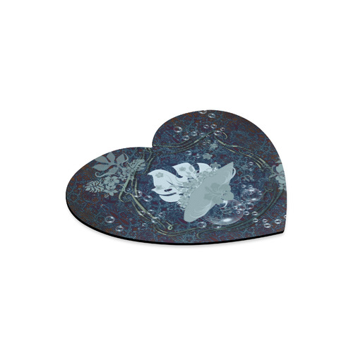 Sport surfboard and flowers Heart-shaped Mousepad