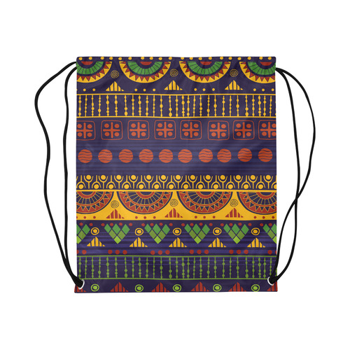 African Tribal Pattern Large Drawstring Bag Model 1604 (Twin Sides)  16.5"(W) * 19.3"(H)