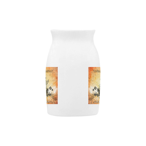 Surfboard with turtles and flowers Milk Cup (Large) 450ml
