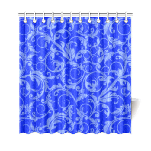 Vintage Swirls Sapphire Blue Shower Curtain 69"x72"