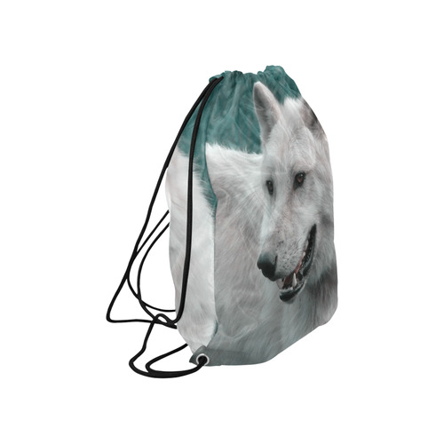 wolf 05 by JamColors Large Drawstring Bag Model 1604 (Twin Sides)  16.5"(W) * 19.3"(H)