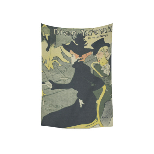 Henri de Toulouse-Lautrec Divan Japonais Cotton Linen Wall Tapestry 40"x 60"