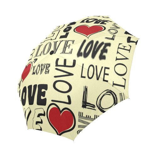 Love text design Auto-Foldable Umbrella (Model U04)