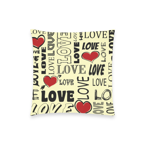 Love text design Custom  Pillow Case 18"x18" (one side) No Zipper