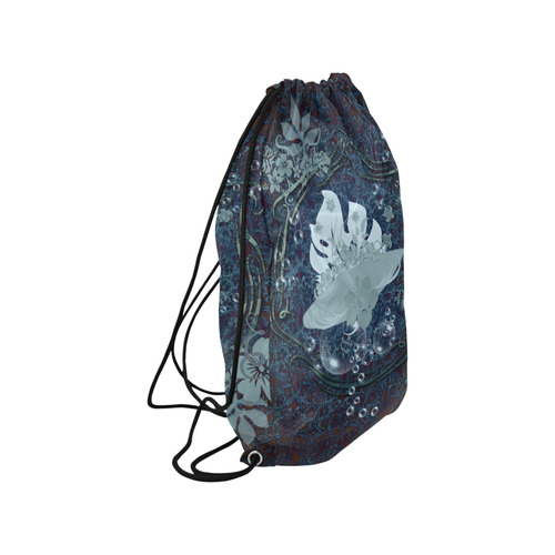 Sport surfboard and flowers Small Drawstring Bag Model 1604 (Twin Sides) 11"(W) * 17.7"(H)