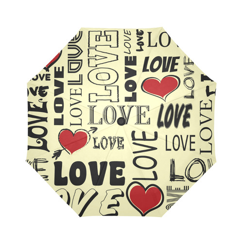 Love text design Auto-Foldable Umbrella (Model U04)