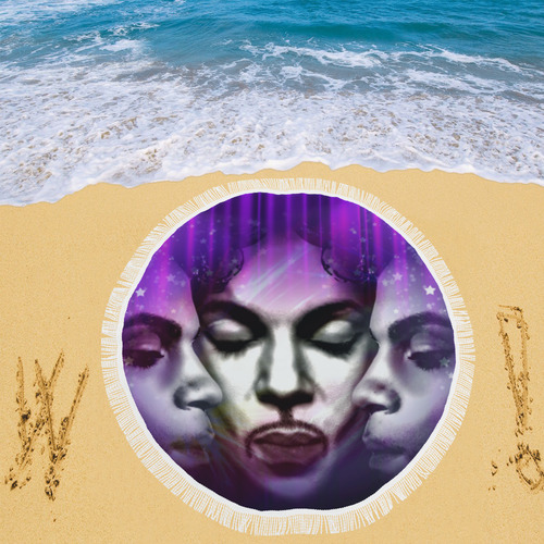 Raining purple Prince Circular Beach Shawl 59"x 59"