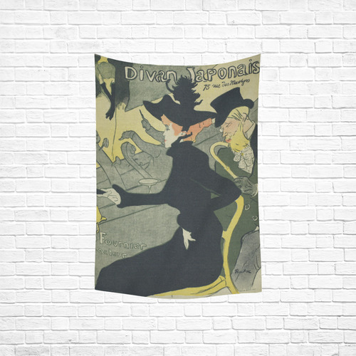 Henri de Toulouse-Lautrec Divan Japonais Cotton Linen Wall Tapestry 40"x 60"