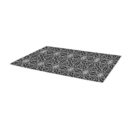 Sexy Black and White Floral Lace Area Rug 9'6''x3'3''