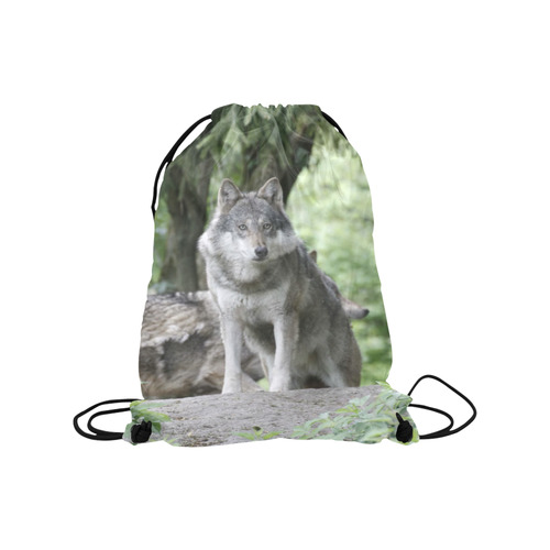 Wolf 14AJ by JamColors Medium Drawstring Bag Model 1604 (Twin Sides) 13.8"(W) * 18.1"(H)