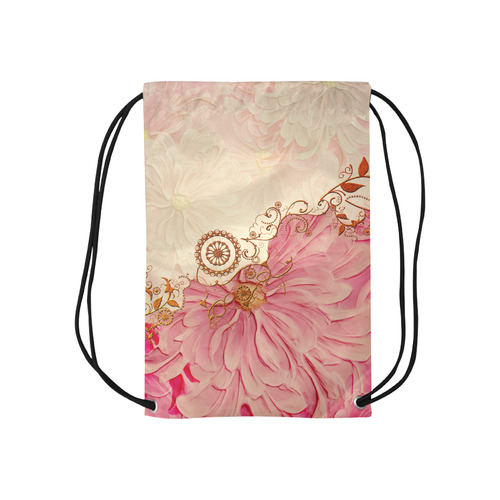 Beautiful vintage design soft colors Small Drawstring Bag Model 1604 (Twin Sides) 11"(W) * 17.7"(H)