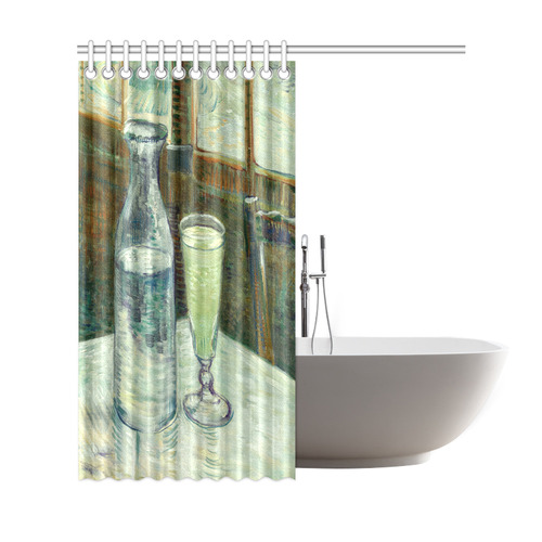 Van Gogh Cafe Table with Absinthe Detail Shower Curtain 69"x72"