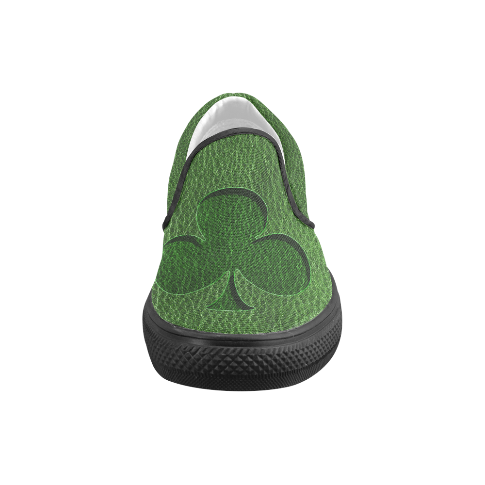 LeatherLook Irish Clover Men's Unusual Slipon Canvas Shoes (Model 019