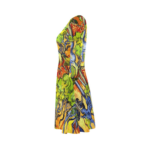 Van Gogh Tree Roots Undergrowth 3/4 Sleeve Sundress (D23)