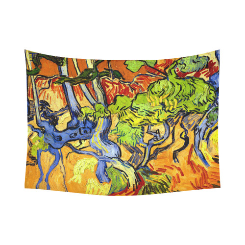 Van Gogh Tree Roots Undergrowth Cotton Linen Wall Tapestry 80"x 60"