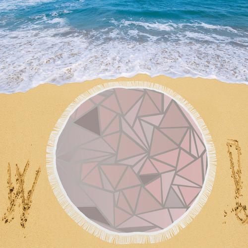 Rose Gold Stained Glass Circular Beach Shawl 59"x 59"