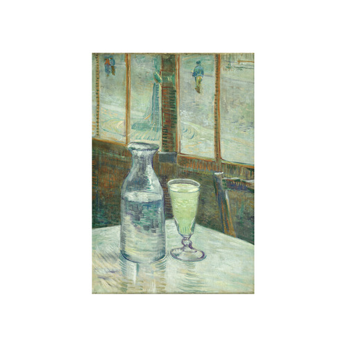 Van Gogh Cafe Table with Absinthe Cotton Linen Wall Tapestry 40"x 60"