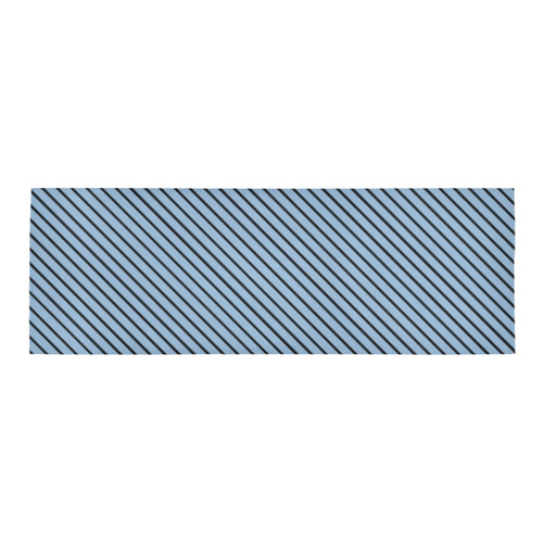 Airy Blue and Black Stripe Area Rug 9'6''x3'3''
