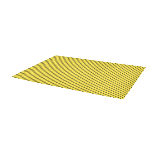 Buttercup and Black Stripe Area Rug 9'6''x3'3''