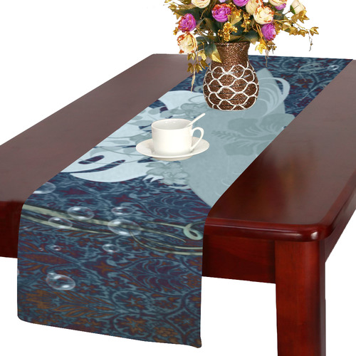 Sport surfboard and flowers Table Runner 14x72 inch