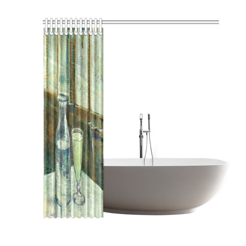 Van Gogh Cafe Table with Absinthe Shower Curtain 60"x72"