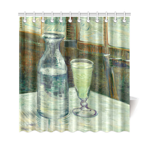 Van Gogh Cafe Table with Absinthe Detail Shower Curtain 69"x72"