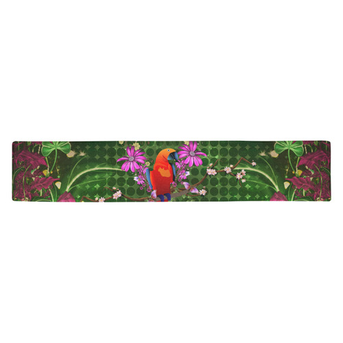 Wonderful tropical design with parrot Table Runner 14x72 inch