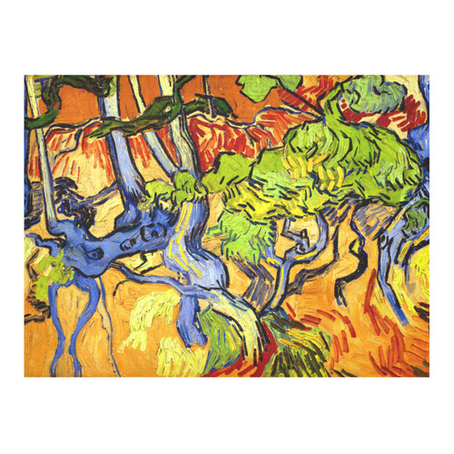 Van Gogh Tree Roots Undergrowth Cotton Linen Tablecloth 52"x 70"