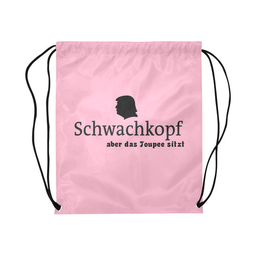 Schwachkopf / Trump by Popart Lover Large Drawstring Bag Model 1604 (Twin Sides)  16.5"(W) * 19.3"(H)