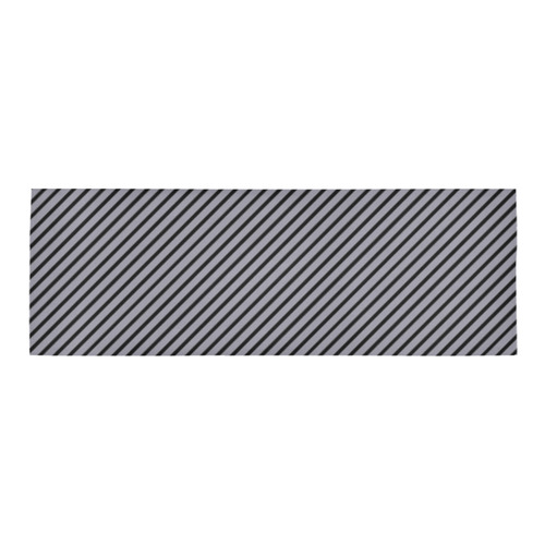 Lilac Gray and Black Stripe Area Rug 9'6''x3'3''