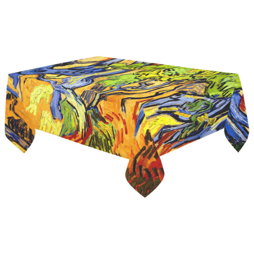 Van Gogh Tree Roots Undergrowth Cotton Linen Tablecloth 60"x 104"